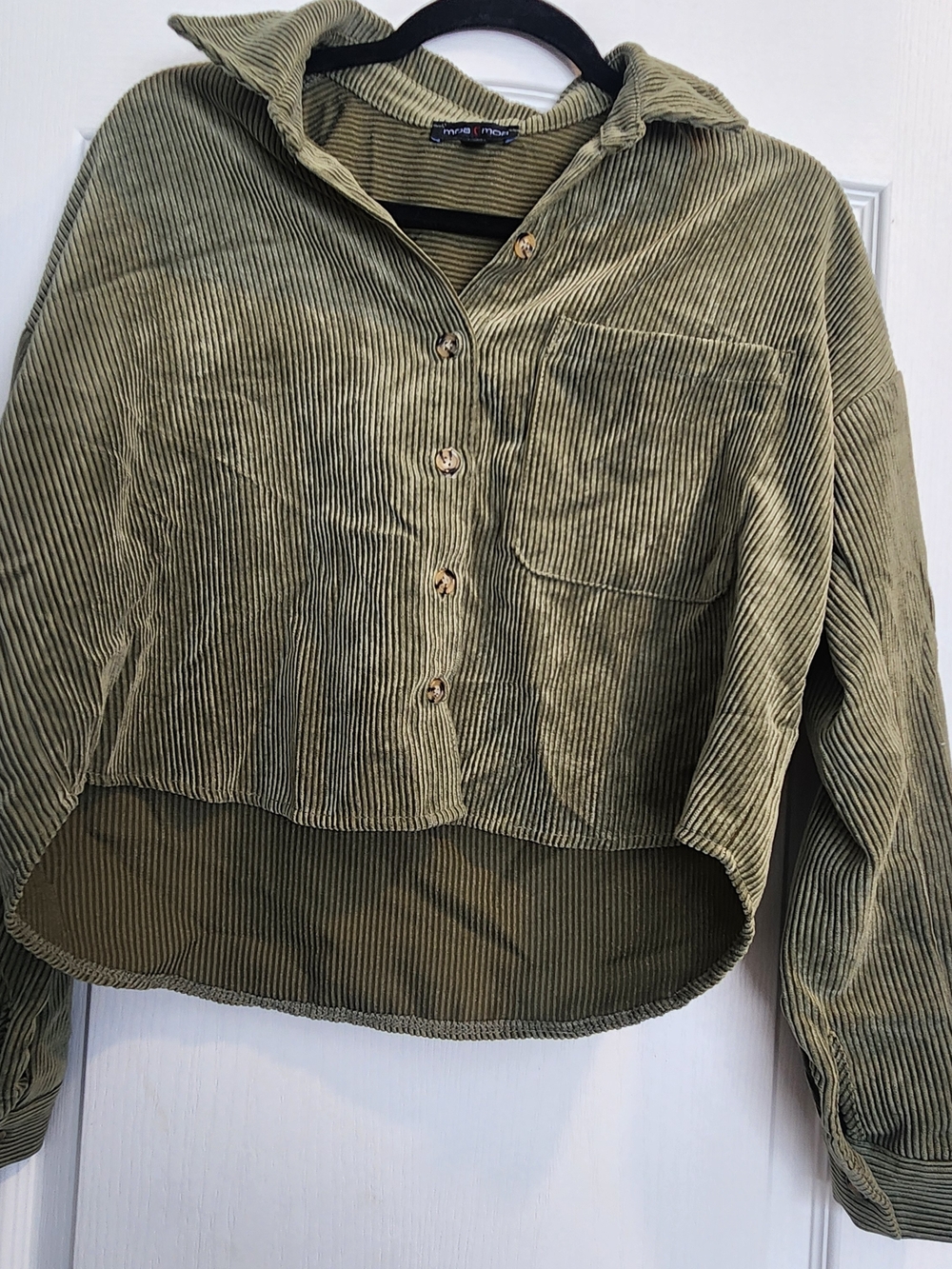 Moa Moa Olive Green Corduroy Button-Up Jacket M Euc